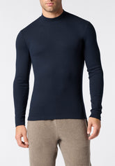 Maglia Manica Lunga Lupetto in Microcotton Warm Fashion - Blu - 0575 blu | Perofil