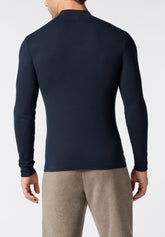 Maglia Manica Lunga Lupetto in Microcotton Warm Fashion - Blu - 0575 blu | Perofil