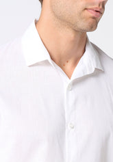 Camicia Manica Lunga in Lino e Cotone - Bianco - 0020 bianco | Perofil