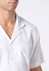 Camicia Manica Corta in Lino e Cotone - Bianco - 0020 bianco | Perofil