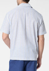 Camicia Manica Corta in Lino e Cotone - Fantasia Righe Fantasia - 2130 riga fantasia | Perofil