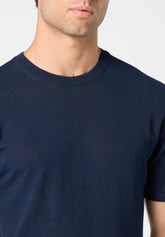 Maglia Manica Corta Girocollo in Maglia Tricot - Blu - 0023 blu | Perofil