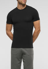 Maglietta Girocollo in Lana Merino e Modal Elasticizzato X-Touch Merino - Nero - 0031 nero | Perofil