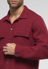 Soft Touch Milano Knit Overshirt Jacket - Ruby - 0504 rubino | Perofil