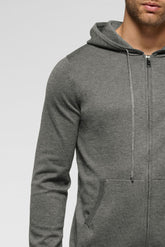 Open Zip Tracksuit in Winter Tricot Fabric - Anthracite Mélange - 0227 antracite melange | Perofil