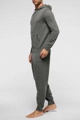 Open Zip Tracksuit in Winter Tricot Fabric - Anthracite Mélange - 0227 antracite melange | Perofil