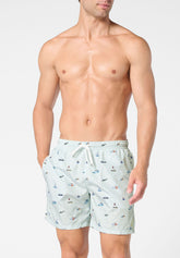 Boxer Mare in Tessuto Tecnico Stampato - Fantasia Marina - S911 stampa marina | Perofil