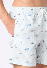 Boxer Mare in Tessuto Tecnico Stampato - Fantasia Marina - S911 stampa marina | Perofil