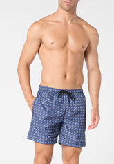 Boxer Mare in Tessuto Tecnico Stampato - Fantasia Vespe - S913 stampa vespe | Perofil