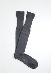 Calza Lunga in Cotone  e Cashmere - Grigio Melange - C680 grigio melange | Perofil