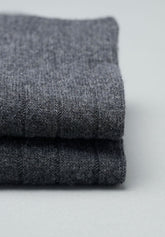 Calza Corta a Coste in Lana e Cashmere - Antracite Melange - C215 antracite mel.scuro | Perofil