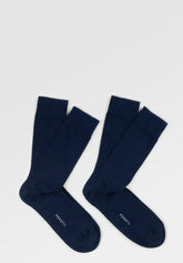 Calze Corte a Coste in Cotone Elasticizzato Rib Cotton Colors Bipack - Blu - C008 blu | Perofil