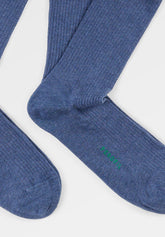 Rib Stretch Cotton Colors Short Socks Bipack - Denim Mélange - C176 denim melange | Perofil