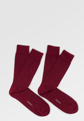 Calze Corte a Coste in Cotone Elasticizzato Rib Cotton Colors Bipack - Sangria - C224 sangria | Perofil