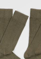 Calze Corte a Coste in Cotone Elasticizzato Rib Cotton Colors Bipack - Verde Vegetale - C225 vegetale | Perofil