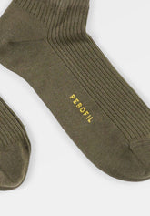 Rib Stretch Cotton Colors Sneakers Socks Bipack - Botanical Green - C225 vegetale | Perofil