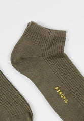 Rib Stretch Cotton Colors Sneakers Socks Bipack - Botanical Green - C225 vegetale | Perofil
