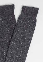 Calza Lunga in Cotone e Cashmere Puntaspillo - Grigio Melange - C141 grigio melange | Perofil