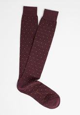 Calza Lunga In Cotone Invernale Pois Color - Bordeaux Melange - C080 bordeaux melange | Perofil