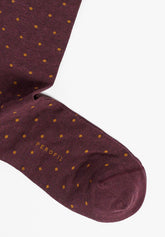 Calza Lunga In Cotone Invernale Pois Color - Bordeaux Melange - C080 bordeaux melange | Perofil