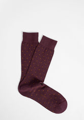 Calza Corta in Cotone Invernale Pois Color - Bordeaux Melange - C080 bordeaux melange | Perofil