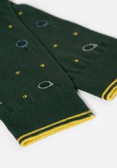 Calza Corta in Cotone Fantasia Tennis - Verde - C070 verde | Perofil