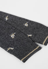 Calza Lunga in Cotone Fantasia Lupo - Grigio Melange - C141 grigio melange | Perofil