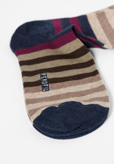 Calza Lunga in Cotone Fantasia a Righe - Fantasia Blu Melange - C144 fantasia blu melange | Perofil