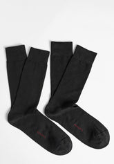Calza Corta a Coste in Cotone Elasticizzato Bi-Pack - Nero - C004 nero | Perofil