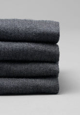 Calza Corta a Coste in Cotone Elasticizzato Bi-Pack - Grigio Scuro Melange - C336 grigio mel scuro | Perofil