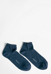 Calza Sneakers a Coste in Cotone Elasticizzato Bi-Pack - Blu - C008 blu | Perofil