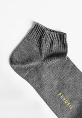 Calza Sneakers a Coste in Cotone Elasticizzato Bi-Pack - Antracite Melange - C081 antracite melange | Perofil