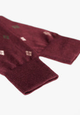 Calza Corta in Cotone e Cashmere Disegni Argyle - Bordeaux Melange - C080 bordeaux melange | Perofil