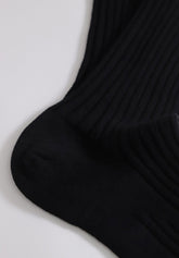 Calza Lunga in Lana Merinos a coste Golden Plus - Nero - C004 nero | Perofil