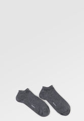 Elasticized Cotton Sneakers Socks Bipack - Dark Grey Mélange - C336 grigio mel scuro | Perofil
