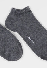 Elasticized Cotton Sneakers Socks Bipack - Dark Grey Mélange - C336 grigio mel scuro | Perofil
