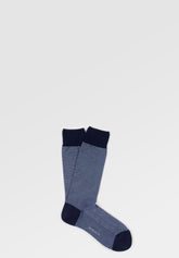 Calza Corta in Cotone Elasticizzato Oxford - Blu e Azzurro - C347 blu/azzurro | Perofil