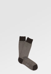 Calza Corta in Cotone Elasticizzato Oxford - Moro e Naturale - C195 moro/naturale | Perofil