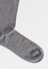 Stretch Cotton Long Socks Polka-Dots - Dark Grey Mélange - C336 grigio mel scuro | Perofil