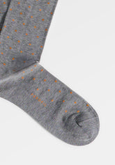 Calza Corta in Cotone Elasticizzato Fantasia Pois - Grigio Scuro Melange - C336 grigio mel scuro | Perofil