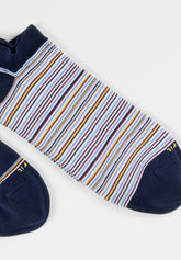 Sneaker Socks in Stretch Cotton Stripes Bipack - Sangria Stripe Print - C135 riga sangria | Perofil