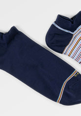 Sneaker Socks in Stretch Cotton Stripes Bipack - Sangria Stripe Print - C135 riga sangria | Perofil