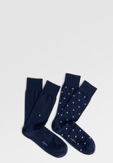 Calza Corta in Cotone Elasticizzato Geometrica Bipack - Fantasia Blu - C052 fantasia blu | Perofil