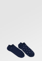 Sneaker Socks in Stretch Cotton Geometric Bipack - Blue Print - C052 fantasia blu | Perofil