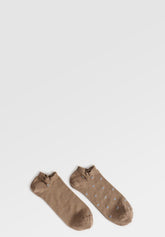 Sneaker Socks in Stretch Cotton Geometric Bipack - Taupe Mélange Print - C145 fantasia tortora melange | Perofil
