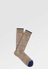 Calza Corta in Filo di Scozia Elasticizzato Van - Fantasia Tortora Melange - C145 fantasia tortora melange | Perofil