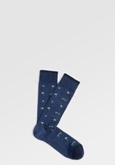 Calza Corta in Filo di Scozia Elasticizzato Van - Fantasia Denim Melange - C137 fantasia denim melange | Perofil