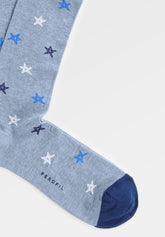 Calza Lunga in Filo di Scozia Elasticizzato Stelle Marine - Fantasia Grigio Melange - C063 fantasia grigio melange | Perofil