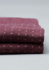 Calza Lunga in Cotone e Cashmere Fantasia Puntaspillo - Bordeaux e Safari Melange - C205 bordeaux mel./safari mel | Perofil