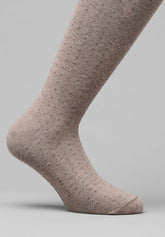 Calza Lunga in Cotone e Cashmere Fantasia Puntaspillo - Safari Melange e Caffè - C211 safari mel./caffe' | Perofil